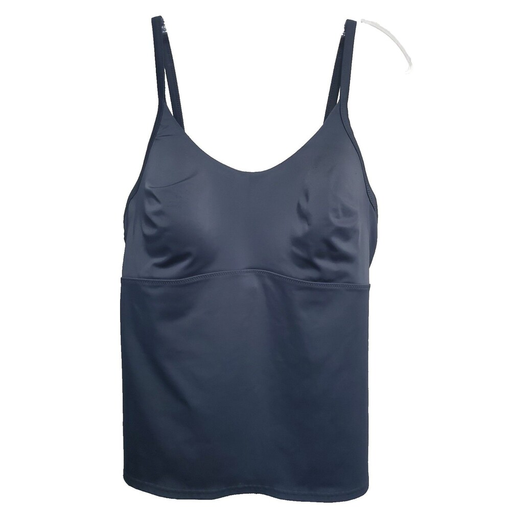 Lands' End Black Underwired Tankini Swim Top Size 14C